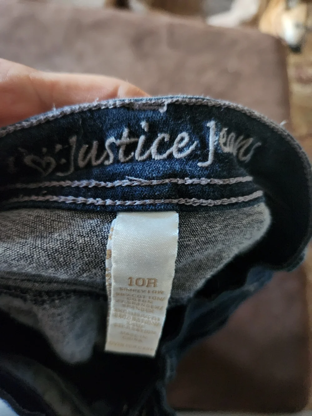 Justice Girls Dark Blue Stretch Bootcut Jeans